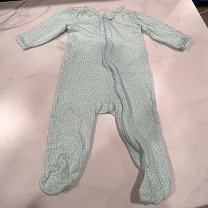 Carter's Sleeper Footed Outfit Baby Girls 6M Aqua Polka Dot Long Sleeve Full Zip